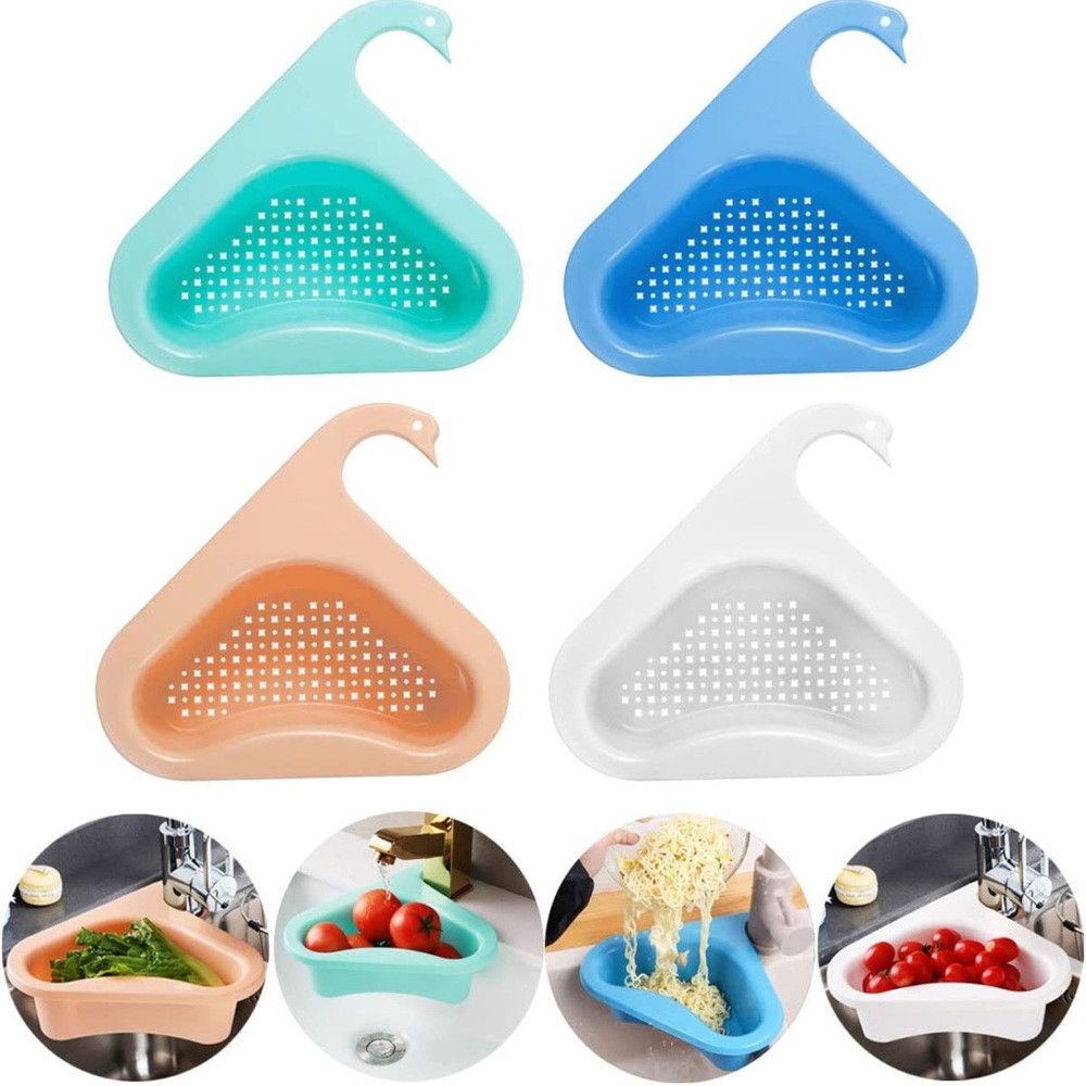 4 PCS Swan Drain Basket for Kitchen Sink, Food Strainers, NWT